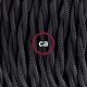 Pendel único, lámpara colgante cable textil Negro en tejido Efecto Seda TM04