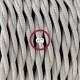 Pendel único, lámpara colgante cable textil Marfil en tejido Efecto Seda TM00