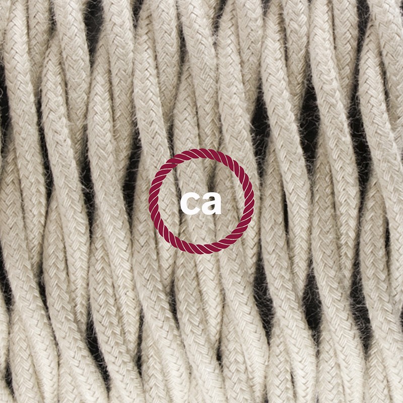 Pendel único, lámpara colgante cable textil Gris pardo en Algodón TC43