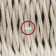Pendel único, lámpara colgante cable textil Gris pardo en Algodón TC43