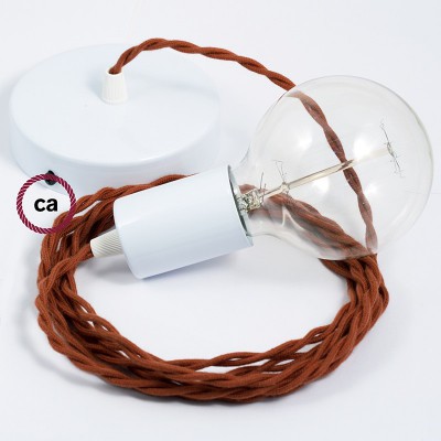 Pendel único, lámpara colgante cable textil Ciervo en Algodón TC23