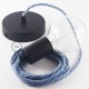 Pendel único, lámpara colgante cable textil Oceano en Algodón TC53