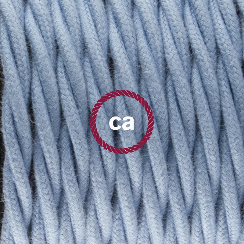 Pendel único, lámpara colgante cable textil Oceano en Algodón TC53