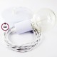 Pendel único, lámpara colgante cable textil Blanco en Algodón TC01