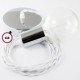 Pendel único, lámpara colgante cable textil Blanco en Algodón TC01