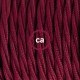 Pendel único, lámpara colgante cable textil Bordeos en tejido Efecto Seda TM19