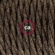 Pendel único, lámpara colgante cable textil Marrón en Lino Natural TN04