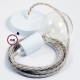 Pendel único, lámpara colgante cable textil Neutro en Lino Natural TN01