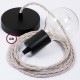 Pendel único, lámpara colgante cable textil Neutro en Lino Natural TN01
