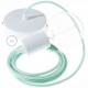 Pendel único, lámpara colgante cable textil Leche y Menta en Algodón RC34