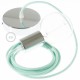 Pendel único, lámpara colgante cable textil Leche y Menta en Algodón RC34