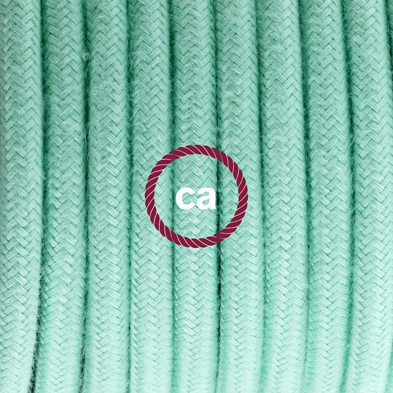 Pendel único, lámpara colgante cable textil Leche y Menta en Algodón RC34