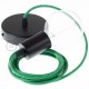 Pendel único, lámpara colgante cable textil Verde Glitter RL06