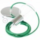 Pendel único, lámpara colgante cable textil Verde Glitter RL06