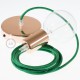 Pendel único, lámpara colgante cable textil Verde Glitter RL06