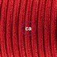 Pendel único, lámpara colgante cable textil Rojo Glitter RL09