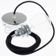 Pendel para pantalla, lámpara colgante cable textil Negro en Algodón RC04