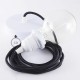 Pendel para pantalla, lámpara colgante cable textil Negro en tejido Efecto Seda RM04