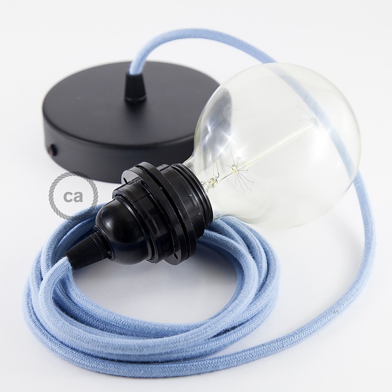 Pendel para pantalla, lámpara colgante cable textil Oceano en Algodón RC53