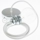 Pendel para pantalla, lámpara colgante cable textil Blanco en Algodón RC01