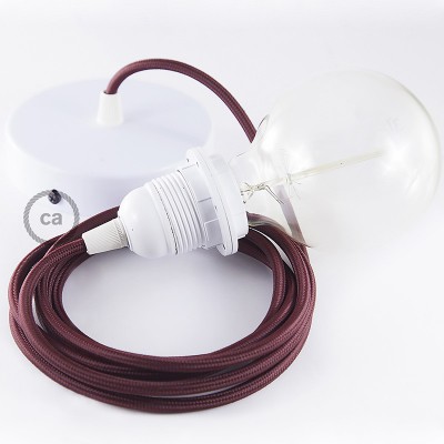 Pendel para pantalla, lámpara colgante cable textil Bordeos en tejido Efecto Seda RM19