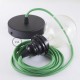 Pendel para pantalla, lámpara colgante cable textil Verde en tejido Efecto Seda RM06