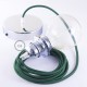 Pendel para pantalla, lámpara colgante cable textil Verde Oscuro en tejido Efecto Seda RM21
