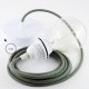 Pendel para pantalla, lámpara colgante cable textil Gris Verde en Algodón RC63