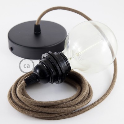 Pendel para pantalla, lámpara colgante cable textil Marrón en Algodón RC13