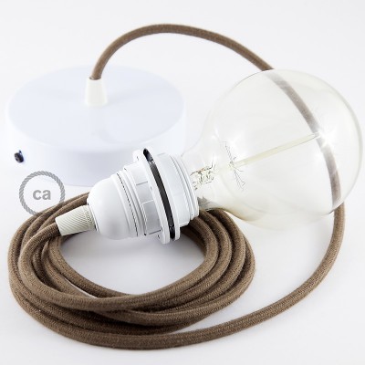 Pendel para pantalla, lámpara colgante cable textil Marrón en Algodón RC13