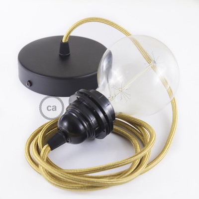 Pendel para pantalla, lámpara colgante cable textil Dorado en tejido Efecto Seda RM05