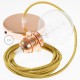 Pendel para pantalla, lámpara colgante cable textil Dorado en tejido Efecto Seda RM05