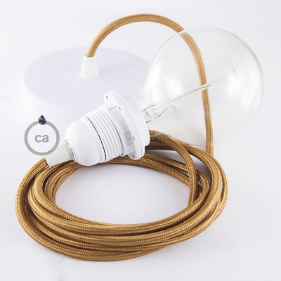 Pendel para pantalla, lámpara colgante cable textil Whiskey en tejido Efecto Seda RM22