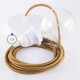 Pendel para pantalla, lámpara colgante cable textil Whiskey en tejido Efecto Seda RM22
