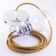 Pendel para pantalla, lámpara colgante cable textil Whiskey en tejido Efecto Seda RM22