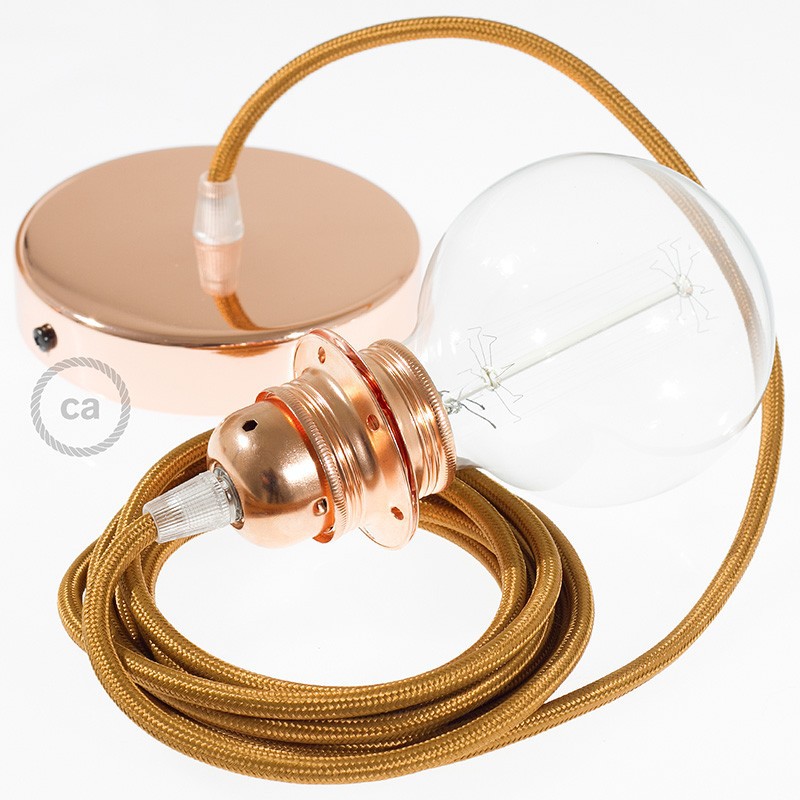 Pendel para pantalla, lámpara colgante cable textil Whiskey en tejido Efecto Seda RM22