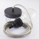 Pendel para pantalla, lámpara colgante cable textil Rombo Corteza RD63