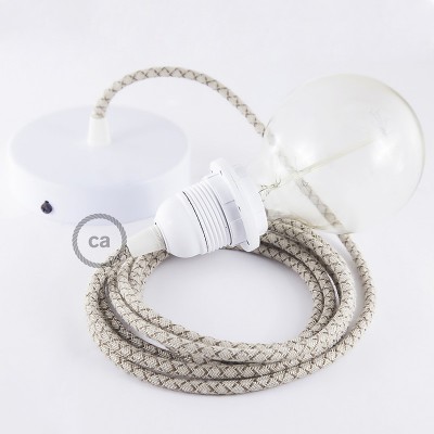 Pendel para pantalla, lámpara colgante cable textil Rombo Corteza RD63
