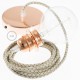Pendel para pantalla, lámpara colgante cable textil Rombo Corteza RD63
