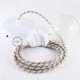 Pendel para pantalla, lámpara colgante cable textil Stripes Corteza RD53