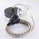 Pendel para pantalla, lámpara colgante cable textil Stripes Corteza RD53