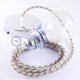 Pendel para pantalla, lámpara colgante cable textil Stripes Corteza RD53