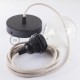 Pendel para pantalla, lámpara colgante cable textil Rombo Rosa Antico RD61