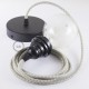 Pendel para pantalla, lámpara colgante cable textil Rombo Verde Tomillo RD62