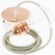 Pendel para pantalla, lámpara colgante cable textil Rombo Verde Tomillo RD62