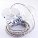 Pendel para pantalla, lámpara colgante cable textil Rombo Antracita RD64