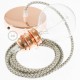 Pendel para pantalla, lámpara colgante cable textil Rombo Antracita RD64