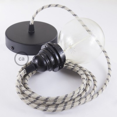 Pendel para pantalla, lámpara colgante cable textil Stripes Antracita RD54
