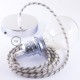 Pendel para pantalla, lámpara colgante cable textil Stripes Antracita RD54