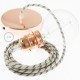 Pendel para pantalla, lámpara colgante cable textil Stripes Antracita RD54